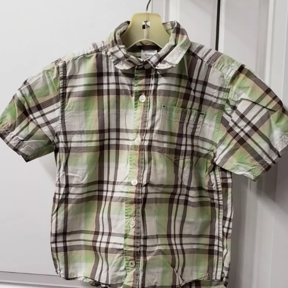 Gymboree Boys Button Up Shirt Size: XS 3-4 Short Sleeve